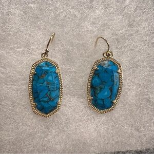 Kendra Scott Blue and Gold Drop Earrings